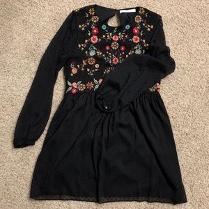 Zara Embroidered Long Sleeve Dress